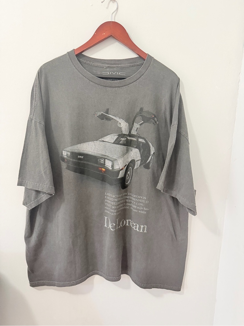 Gray cotton premium back to the future  DeLorean Graphic Men’s T-Shirt size xxl